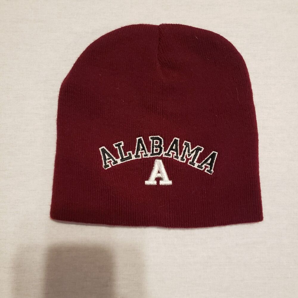 Alabama Crimson Tide Crimson Beanie Hat Cap Adult